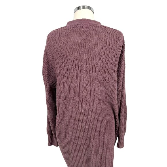 Margeaux & Ellie Chenille Open Front Cardigan Sweater Purple Size Large - Picture 8 of 12